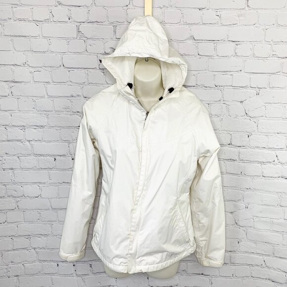 WHITE KOPPEN HOODED WINDBREAKER JACKET - SMALL - Picture 1 of 7